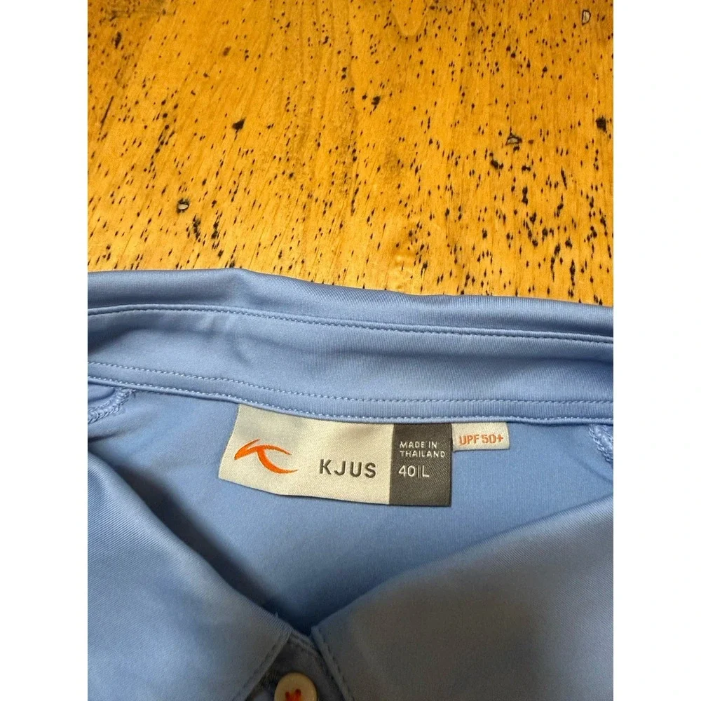 KJUS Polo Shirt Womens 40 L Blue Scotscraig‎ Long Sleeve UPF 50+ Golf Stretch